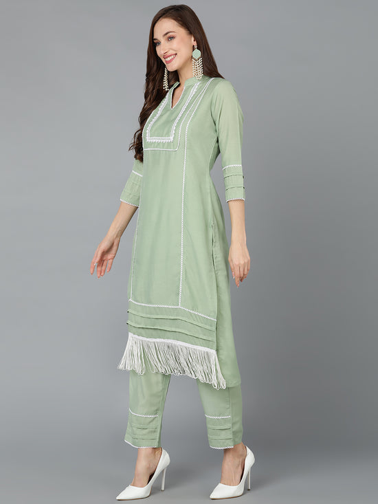 Ahika Women Poly Silk Solid Kurta With