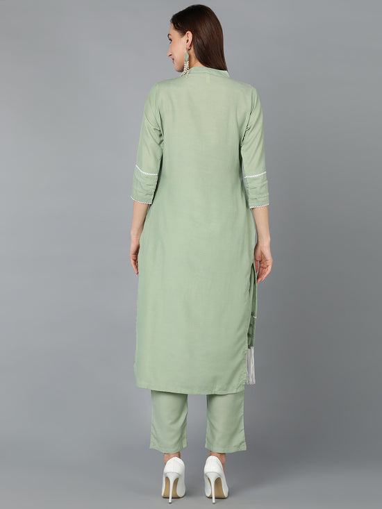 Ahika Women Poly Silk Solid Kurta With