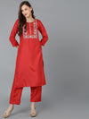 Ahika Women Poly Silk Yoke Design Kurta