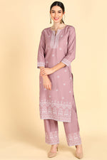 Ahika Polyester Ethnic MotifsPrinted Kurta Trousers Set