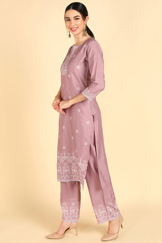 Ahika Polyester Ethnic MotifsPrinted Kurta Trousers Set