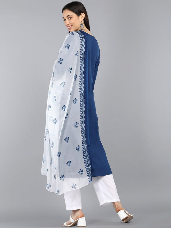 Ahika Poly Crepe Printed Kurta Pant Dupatta