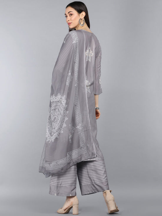 Ahika Poly Crepe Printed Kurta Pant Dupatta