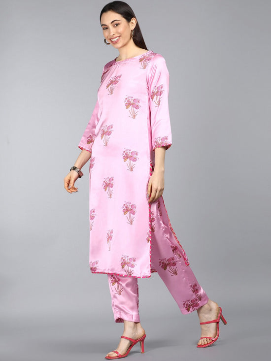 Ahika Satin Printed Kurta Pant Dupatta Set