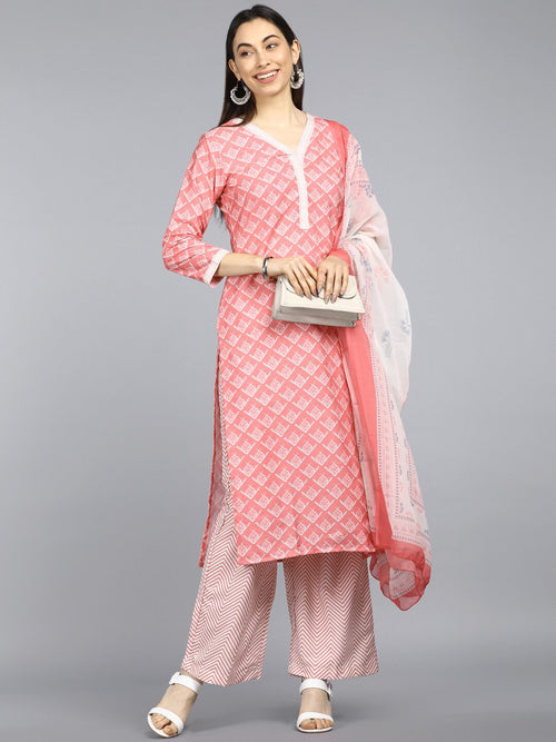 Ahika Poly Crepe Printed Kurta Pant Dupatta