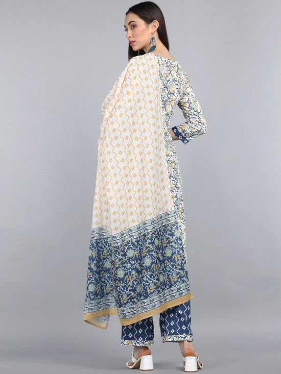 Ahika Polyester Printed Kurta Pant Dupatta Set