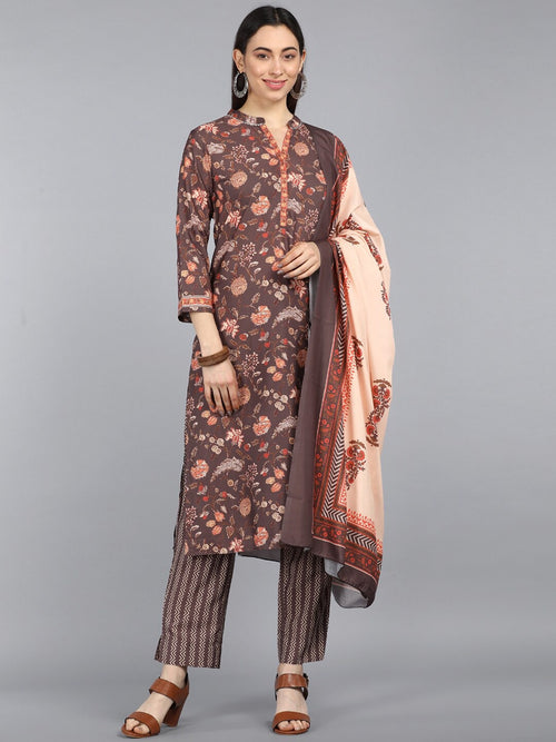 Ahika Poly Crepe Printed Kurta Pant Dupatta