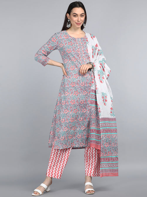 Ahika Poly Chiffon Printed Kurta Pant Dupatta