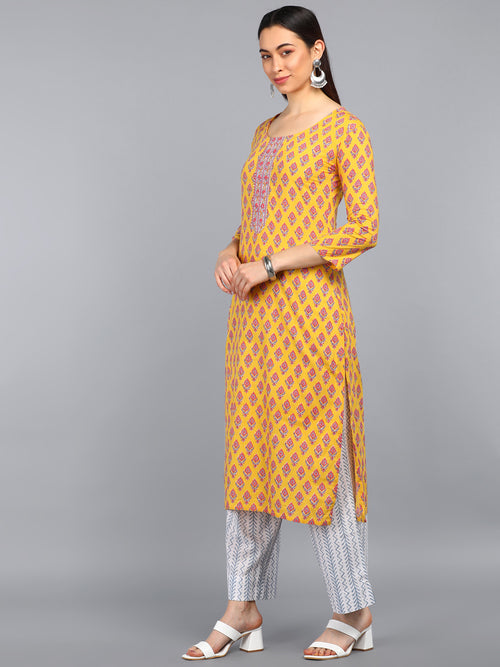 Ahika Polyester Printed Kurta Trousers Set