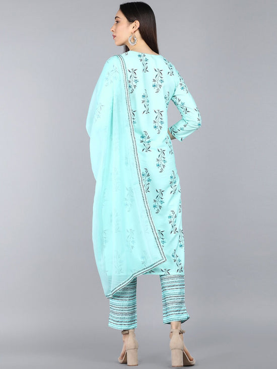 Ahika Poly Crepe Printed Kurta Pant Dupatta