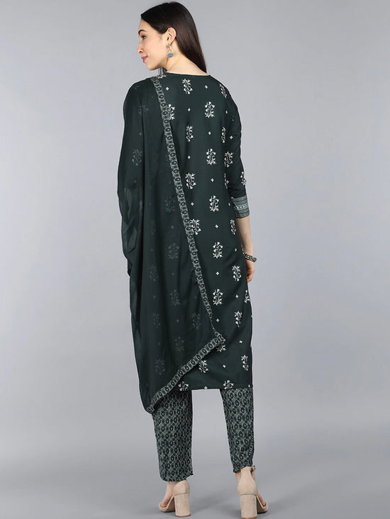 Ahika Poly Crepe Printed Kurta Pant Dupatta