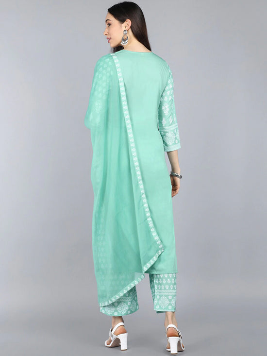 Ahika Poly Crepe Printed Kurta Pant Dupatta