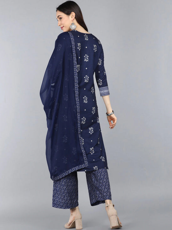 Ahika Poly Crepe Printed Kurta Pant Dupatta