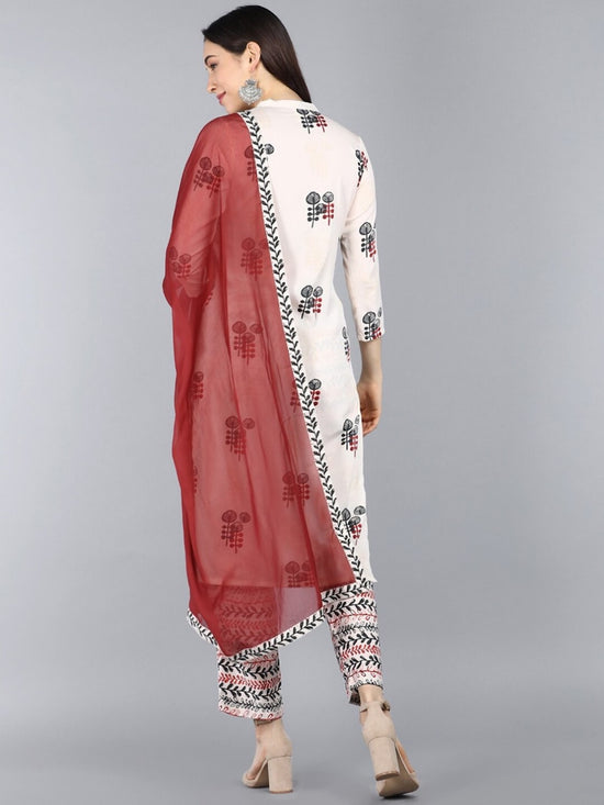 Ahika Poly Crepe Printed Kurta Pant Dupatta