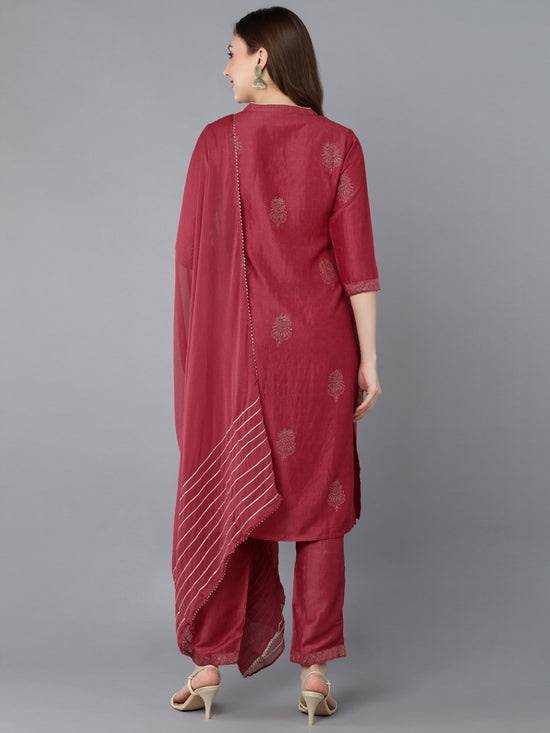 Ahika Poly Silk Printed Kurta Pant Dupatta