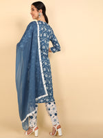 Ahika Polyester Printed Kurta Trousers Set