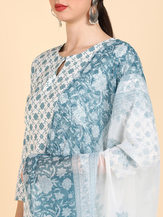 Ahika Polyester Printed Kurta Pant With Dupatta