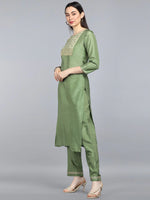 Ahika Poly Silk Solid Kurta Pant and