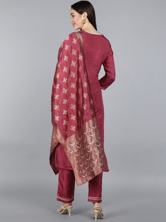 Ahika Poly Silk Printed Kurta Pant Dupatta