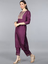 Ahika Women Burgundy Floral Printed Kurta With Trousers With Dupatta