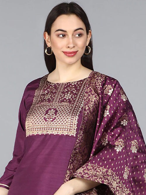 Ahika Poly Silk Printed Kurta Pant Dupatta