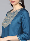 Ahika Poly Silk Solid Kurta Pant and