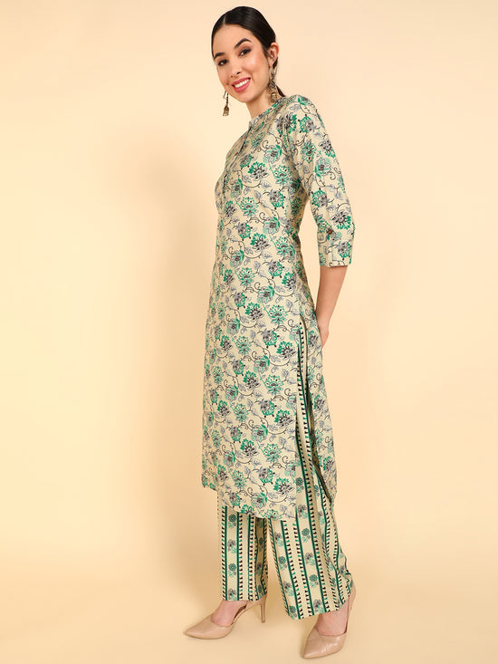 Ahika Polyester Printed Kurta Trousers Set