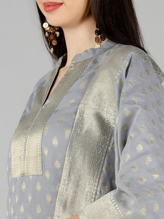 Ahika Poly Chanderi Printed Kurta Pant Dupatta