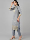 Ahika Poly Chanderi Printed Kurta Pant Dupatta