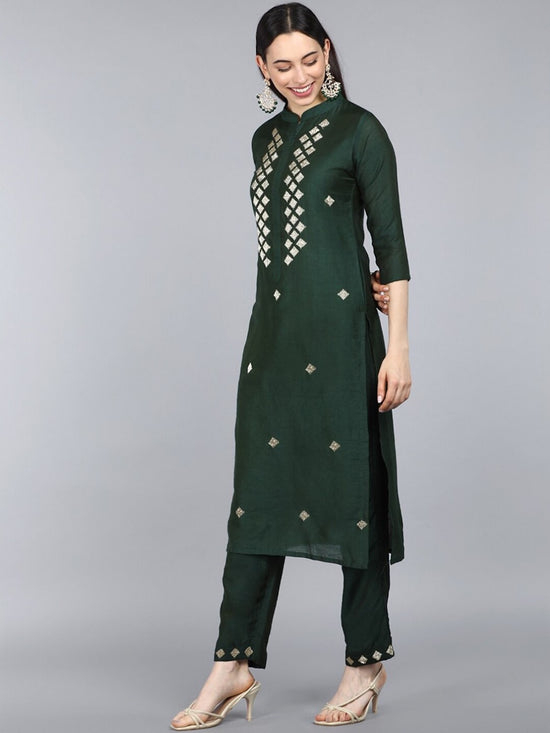 Ahika Poly Silk Embroidered Kurta Pant Dupatta