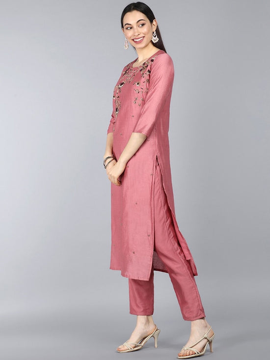 Ahika Poly Silk Embroidered Kurta Pant Dupatta