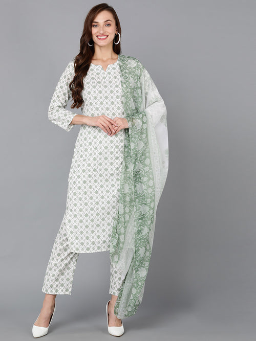 Ahika Women Poly Crepe Printed Kurta Trouser