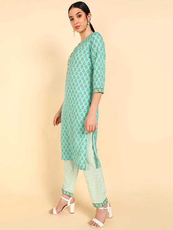 Ahika Polyester Printed Kurta Trousers Set