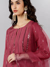 Ahika Women Pink Solid Kurta Palazzos With Dupatta