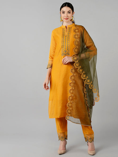 Ahika Poly Silk Printed Kurta Pant Dupatta