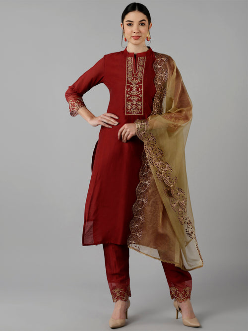 Ahika Poly Silk Printed Kurta Pant Dupatta