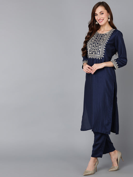 Ahika Women Polyester Printed Kurta Trouser With