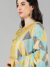 Ahika Women Mustard Ethnic Motifs Solid Kurti Palazzos With Dupatta