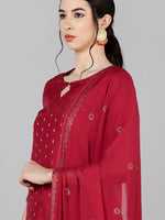 Ahika Poly Chanderi Woven Design Kurta Sharara