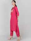 Ahika Poly Silk Yoke Design Kurta Trousers