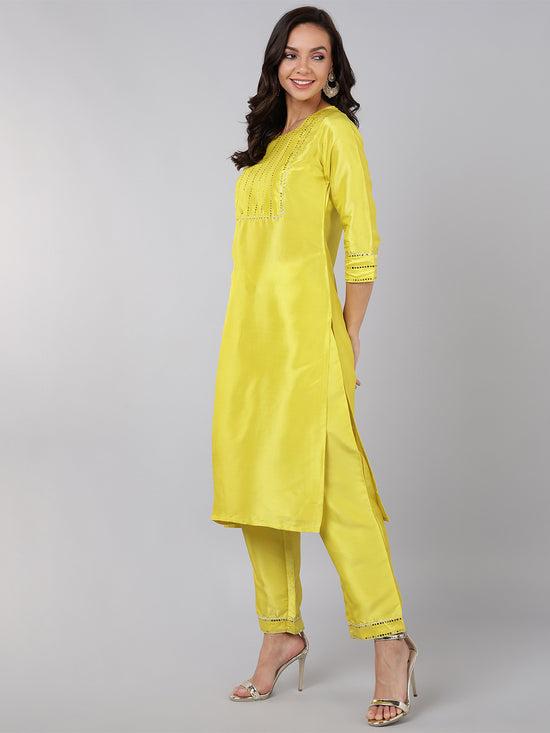 Ahika Poly Silk Solid Kurta Trousers Dupatta