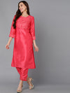 Ahika Women Poly Silk Yoke Design Kurta