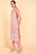 Ahika Poly Silk Embroidered Kurta Trousers With