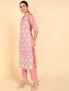 Ahika Poly Silk Embroidered Kurta Trousers With