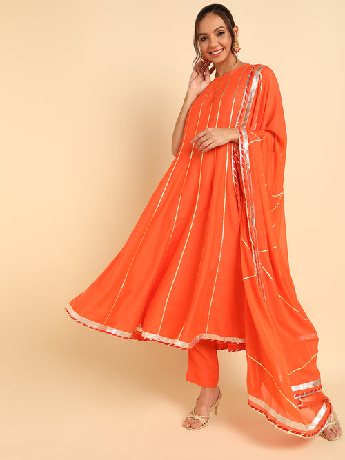 Ahika Poly Silk Solid Kurta Trousers Dupatta