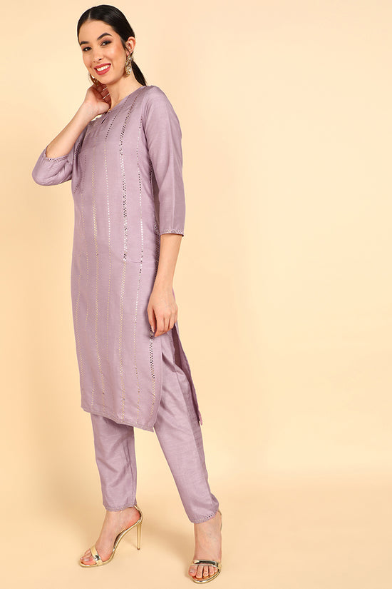 Ahika Poly Silk Solid Kurta Trousers With