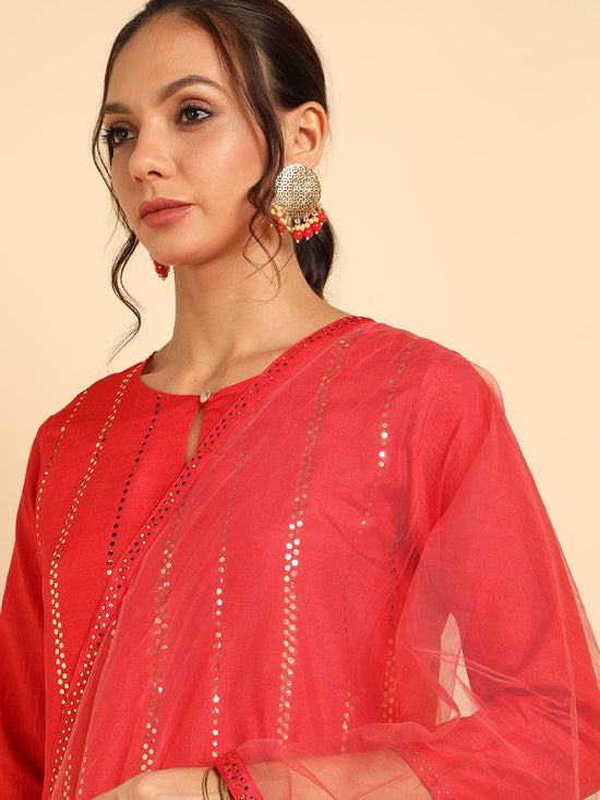 Ahika Poly Silk Solid Kurta Trousers Dupatta