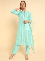 Ahika Poly Silk Solid Kurta Trousers Dupatta