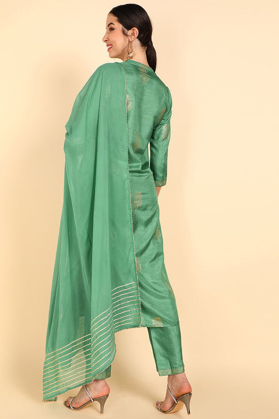 Ahika Poly Silk Solid Kurta Trousers With