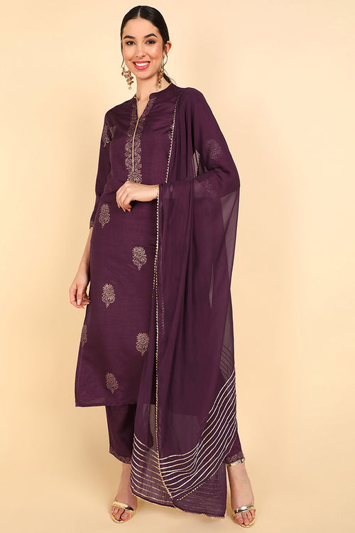 Ahika Poly Silk Solid Kurta Trousers With